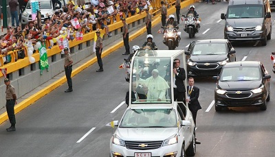 Recorrido del Papa Francisco en su llegada a Lima.