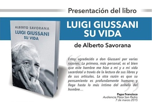 El volante de la presentación del libro Luigi Guissani. Su vida.