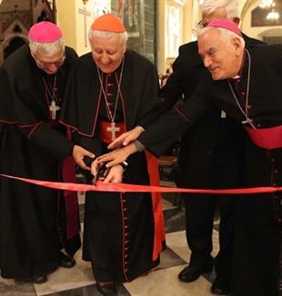 Monseñor Castillo, cardenal Versaldi, monseñor Cabrejos y monseñor Girasoli.